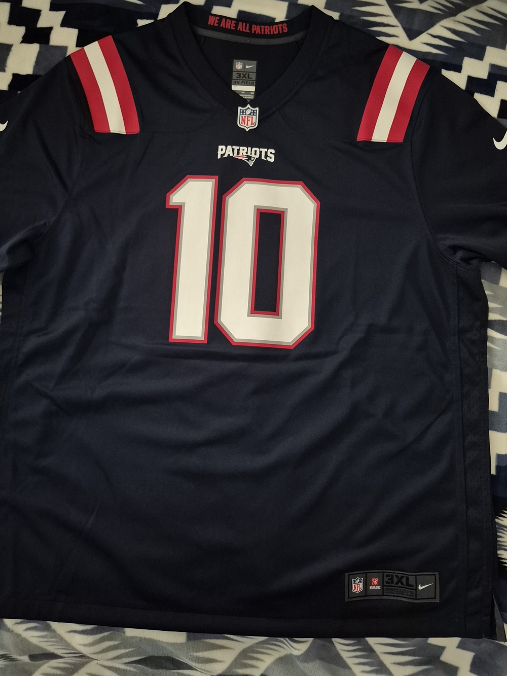 NFL 🏈 Nike New England Patriots #10 Jones 3XL Navy Blue Men's Football Jersey